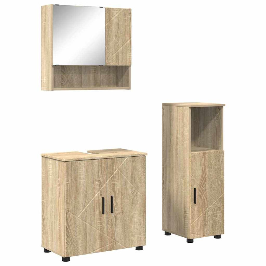 Badkamermeubelset 3 st Sonoma Eiken 61 x 35 x 64 cm