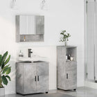 Bathroom Furniture Set Wall-mounted 3 pcs Concrete Grey Engineered Wood