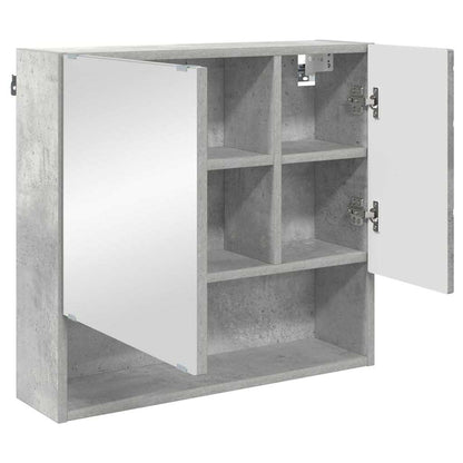 Badkamermeubelset Wandgemonteerd 3 pcs Betongrijs Bewerkt hout