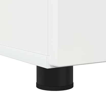 Badkamermeubelset 3 pcs Hoogglans wit Bewerkt hout & Metaal