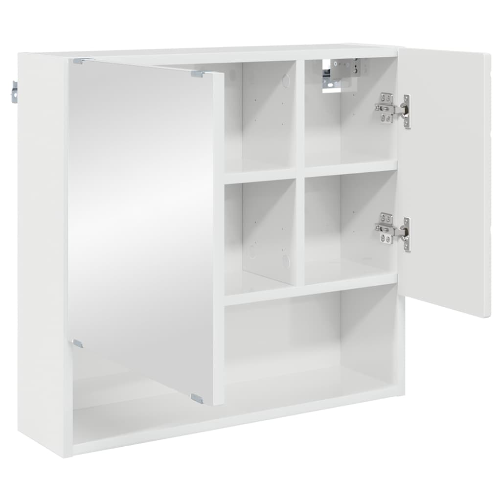 Badkamermeubelset 3 pcs Hoogglans wit Bewerkt hout & Metaal