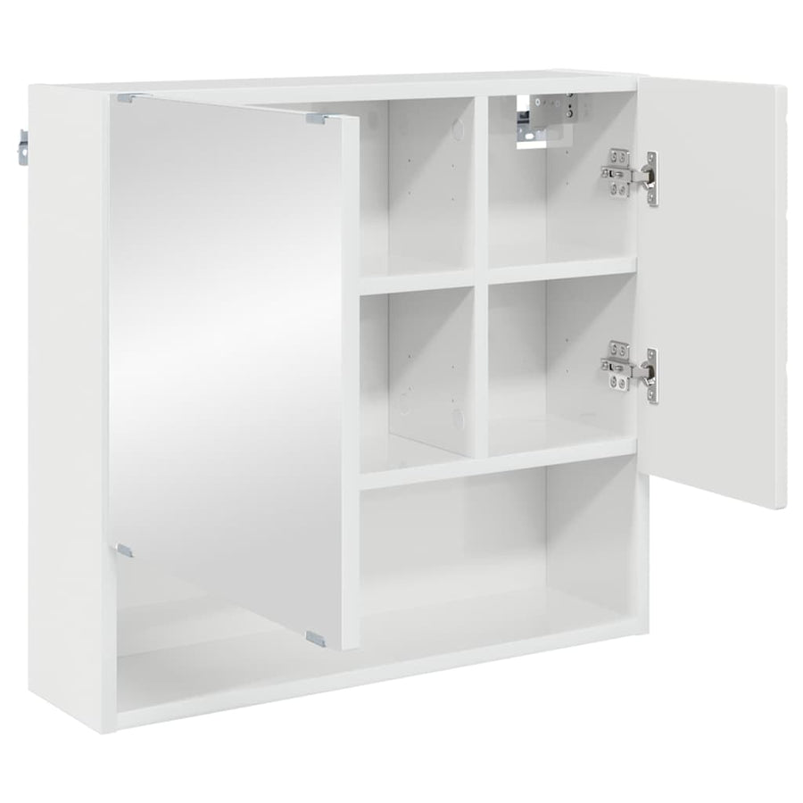 Badkamermeubelset 3 pcs Hoogglans wit Bewerkt hout & Metaal