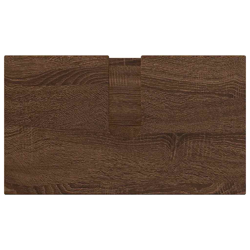 Badkamermeubelset 3 pcs Bruin Eiken Bewerkt hout & Metaal