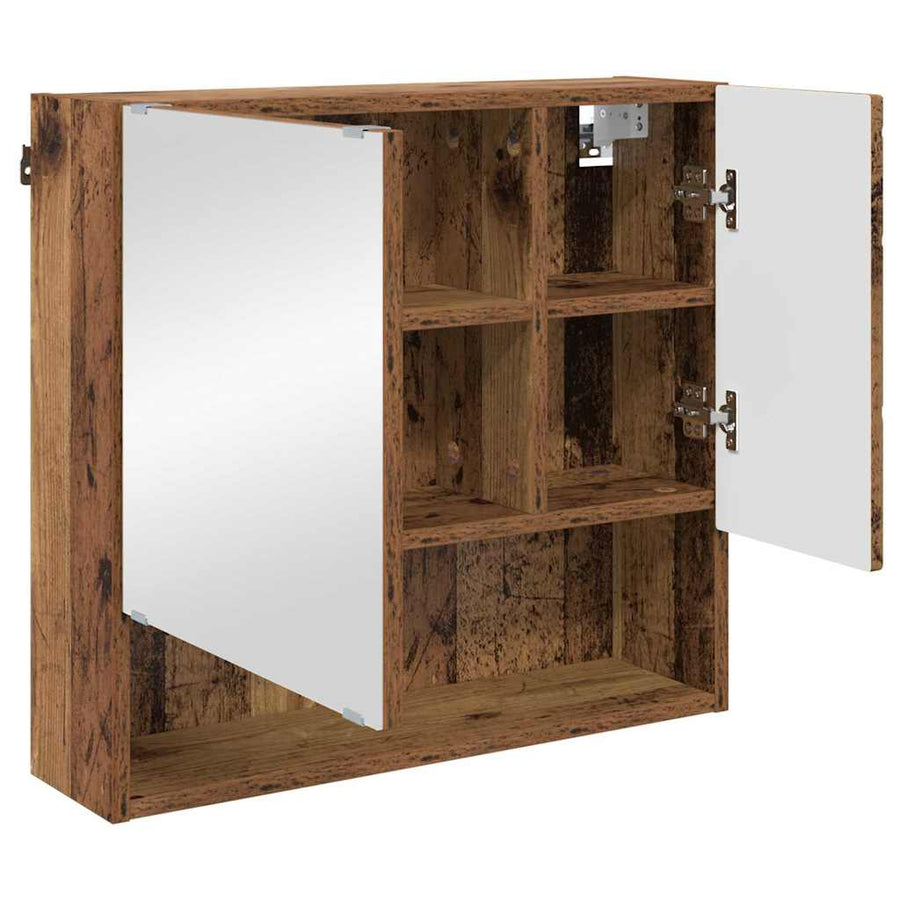 Badkamermeubelset 3 pcs Oud Hout Bewerkt hout & Metaal