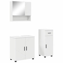Badkamermeubelset met lade 3 pcs Wit Bewerkt hout & Metaal