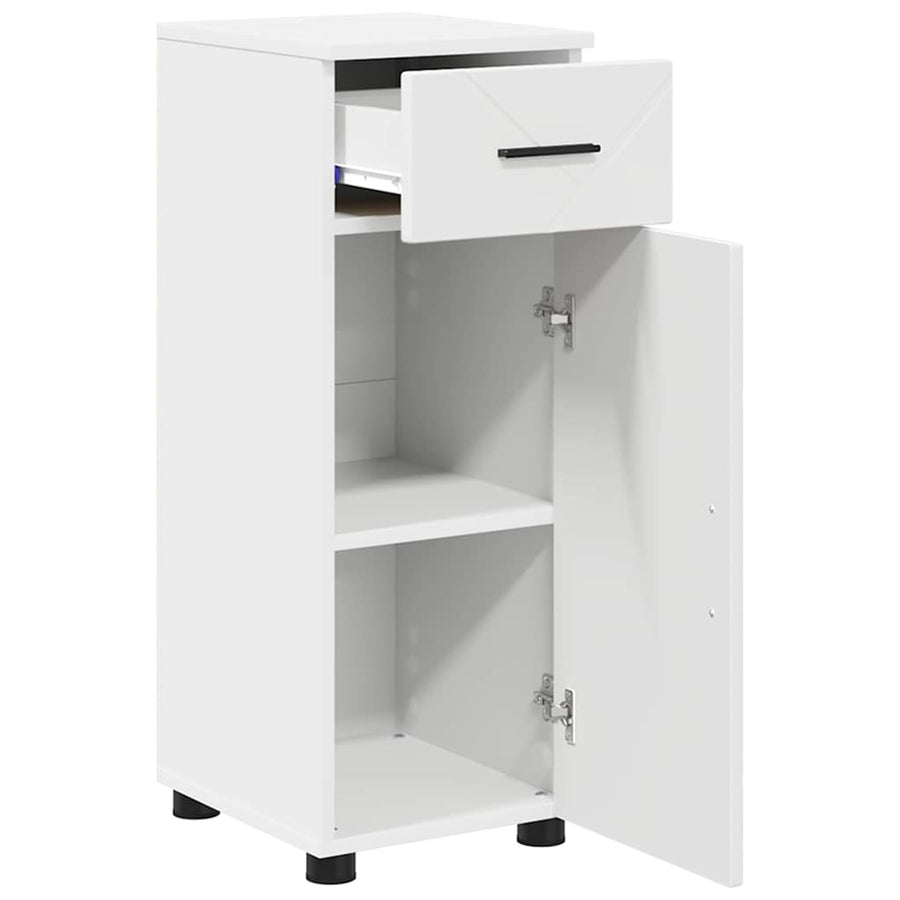 Badkamermeubelset met lade 3 pcs Wit Bewerkt hout & Metaal