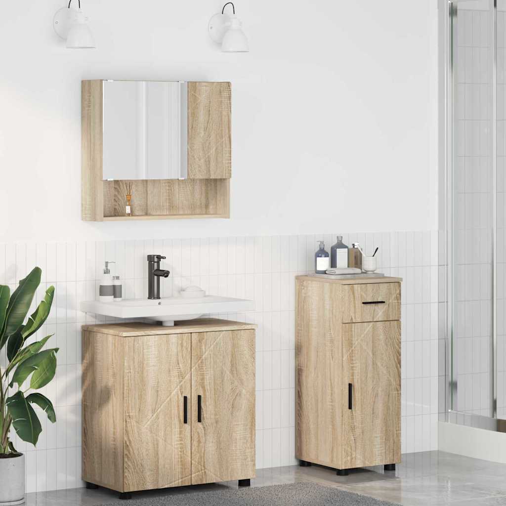 Badkamermeubelset 3 st Sonoma Eiken 61 x 35 x 64 cm