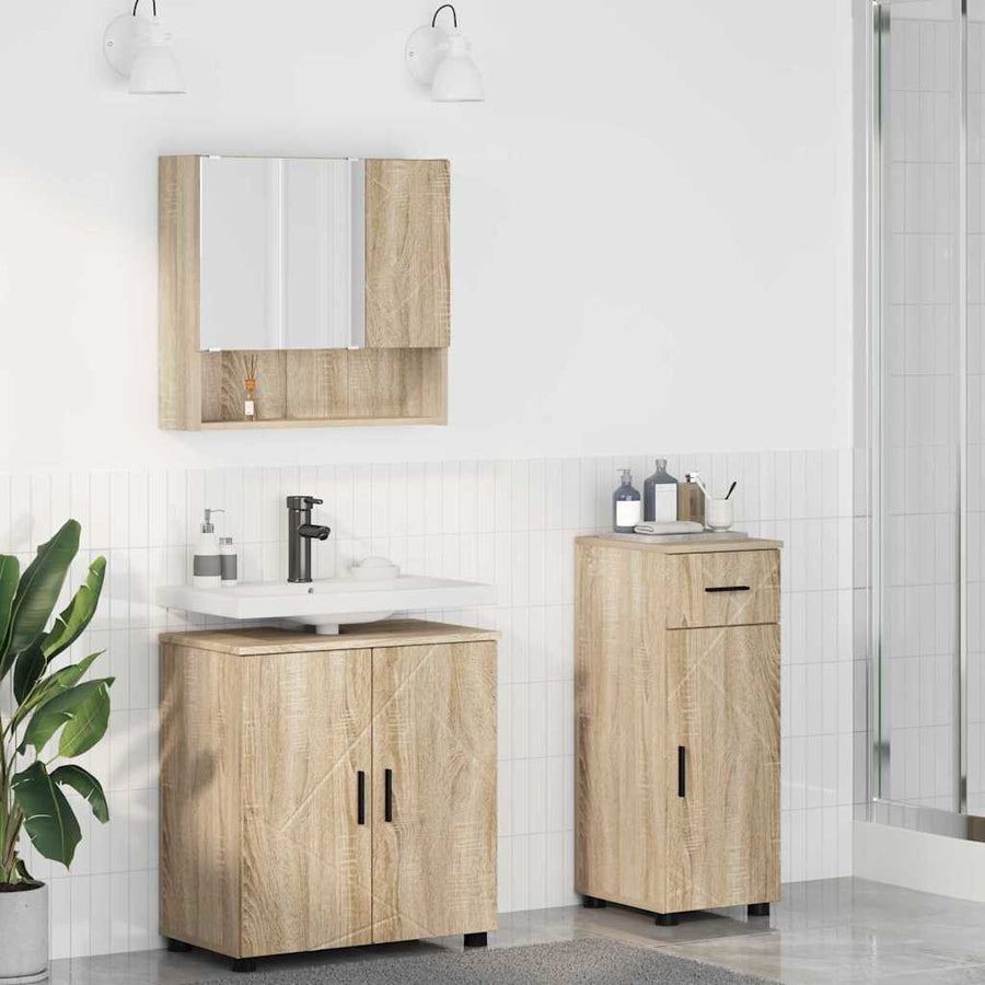 Badkamermeubelset 3 st Sonoma Eiken 61 x 35 x 64 cm