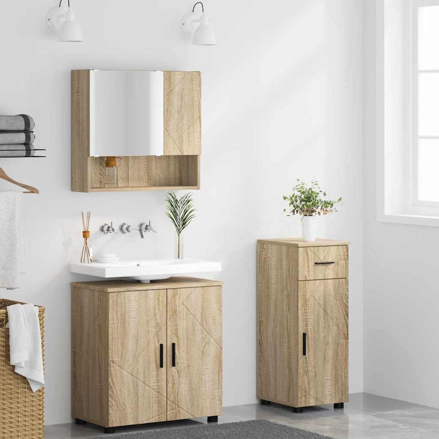 Badkamermeubelset 3 st Sonoma Eiken 61 x 35 x 64 cm