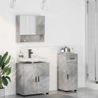 Bathroom furniture set 3 pcs Concrete Grey Engineered wood & Metal