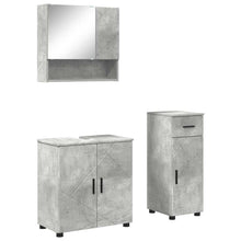 Badkamermeubelset 3 pcs Beton Grijs Bewerkt hout & Metaal