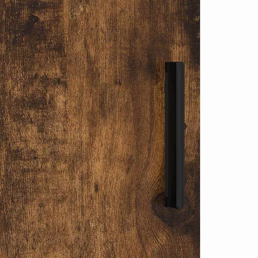 Badkamermeubelset 3 pcs Gerookt eiken Bewerkt hout & Metaal