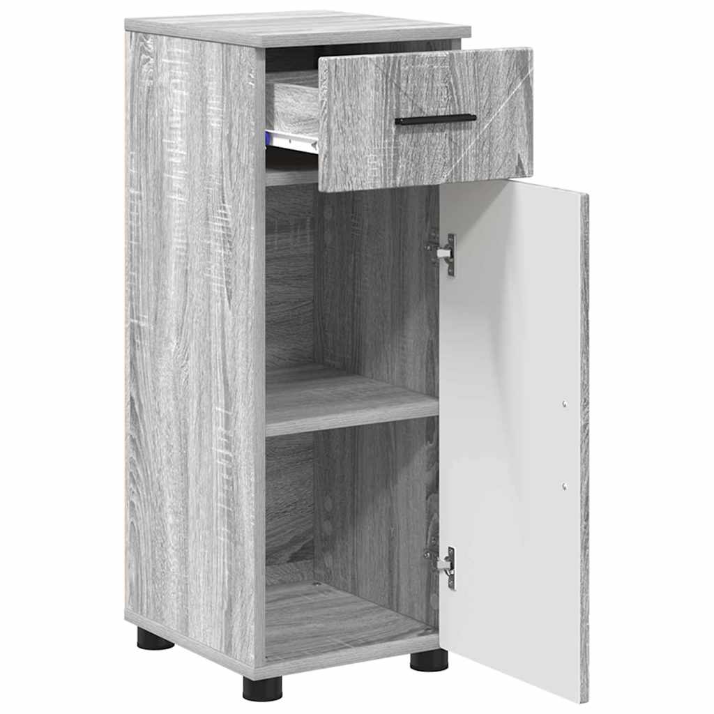 Badkamermeubelset 3 pcs Grijs Sonoma Bewerkt hout & Metaal