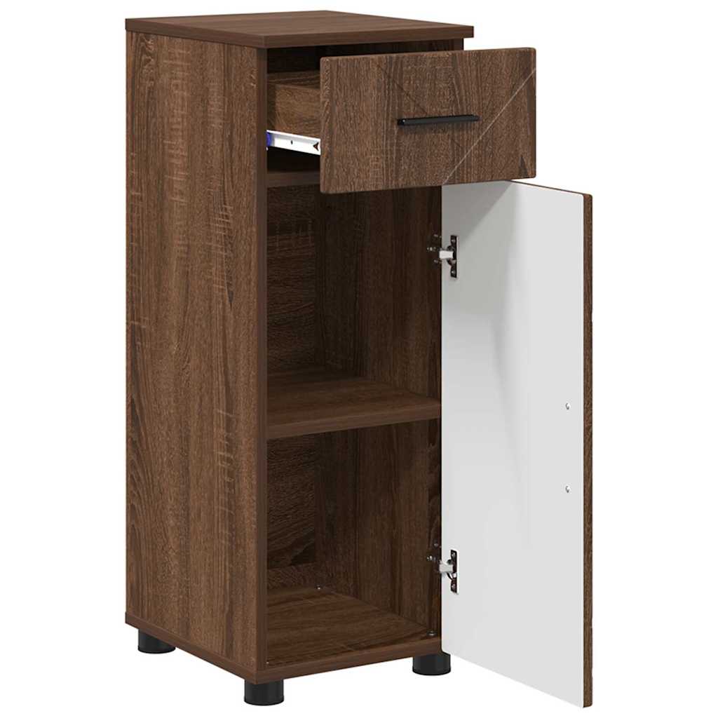 Badkamermeubelset 3 pcs Bruin Eiken Bewerkt hout & Metaal