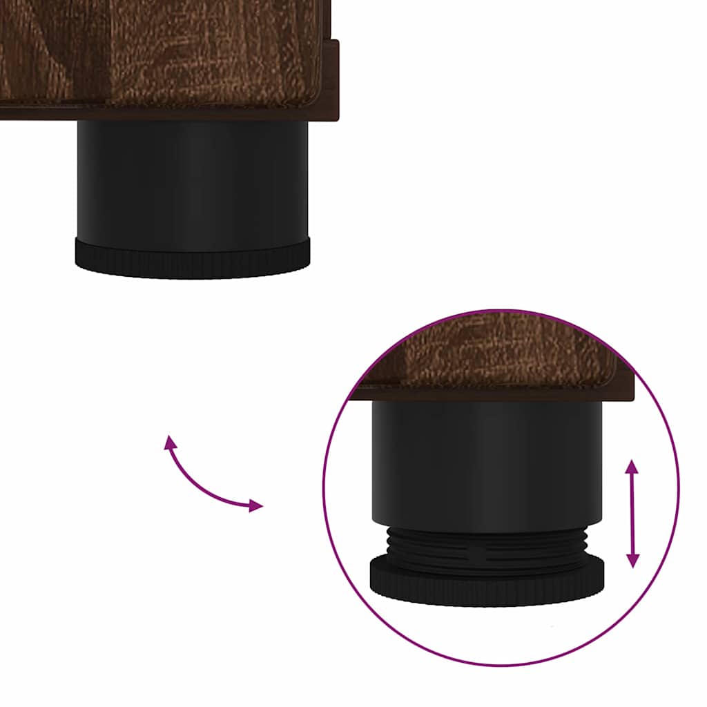 Badkamermeubelset 3 pcs Bruin Eiken Bewerkt hout & Metaal