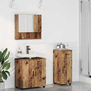 Badkamermeubelset 3 delig oud hout metaal