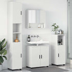 Badkamermeubelset met opslag 4 pcs Wit Bewerkt hout & Metaal
