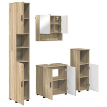 Badkamermeubelset 4 pcs Sonoma Eiken Bewerkt hout & Metaal