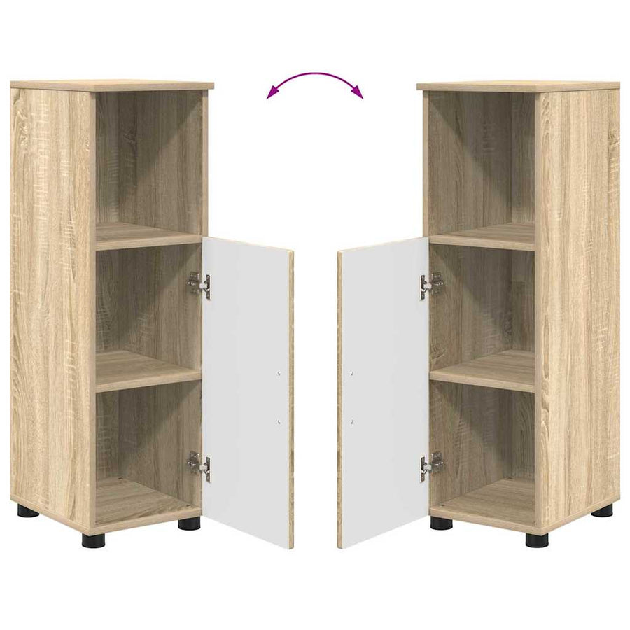 Badkamermeubelset 4 pcs Sonoma Eiken Bewerkt hout & Metaal