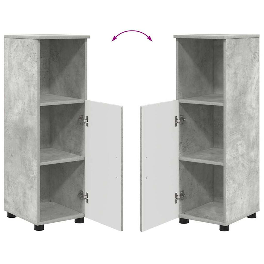 Badkamermeubelset 4 pcs Beton Grijs Bewerkt hout & Metaal