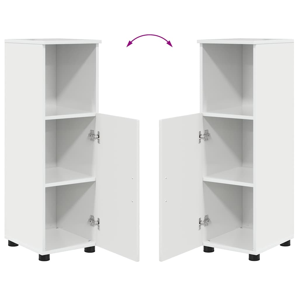 Badkamermeubelset 4 pcs Hoogglans wit Bewerkt hout & Metaal