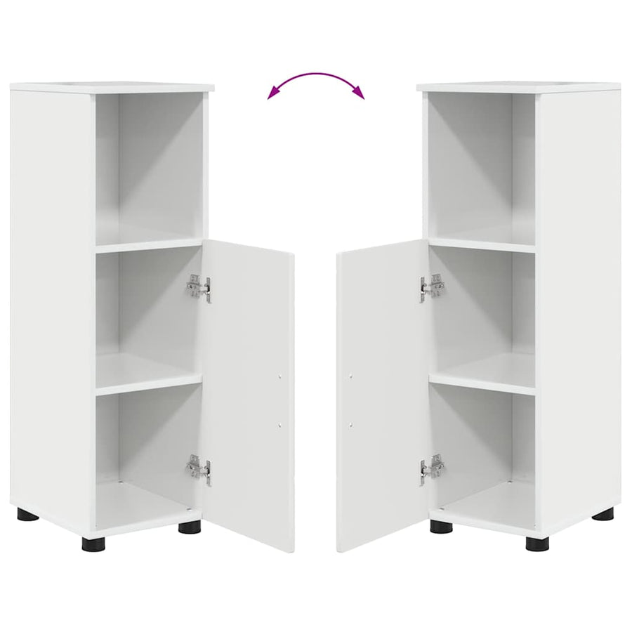 Badkamermeubelset 4 pcs Hoogglans wit Bewerkt hout & Metaal