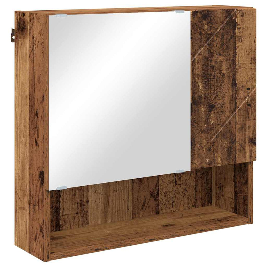 Badkamermeubelset 4 pcs Oud Hout Bewerkt hout & Metaal