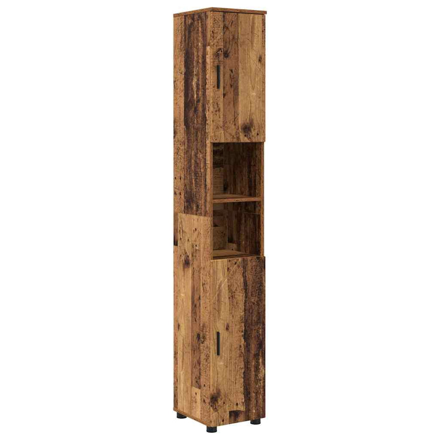 Badkamermeubelset 4 pcs Oud Hout Bewerkt hout & Metaal