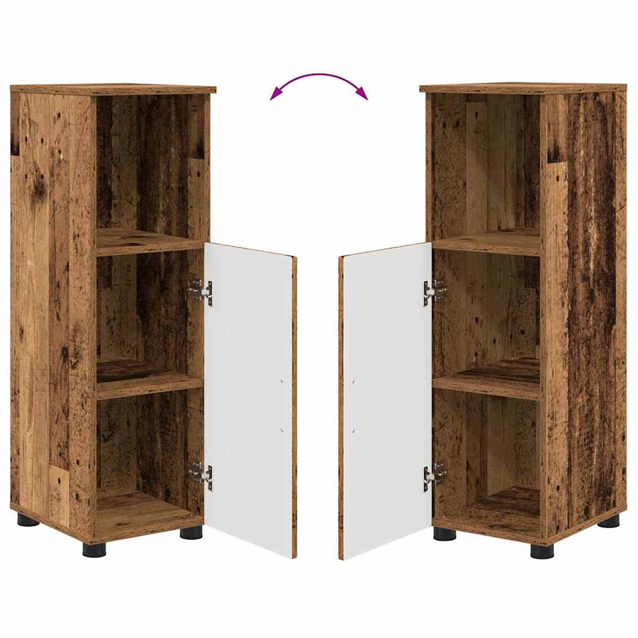 Badkamermeubelset 4 pcs Oud Hout Bewerkt hout & Metaal