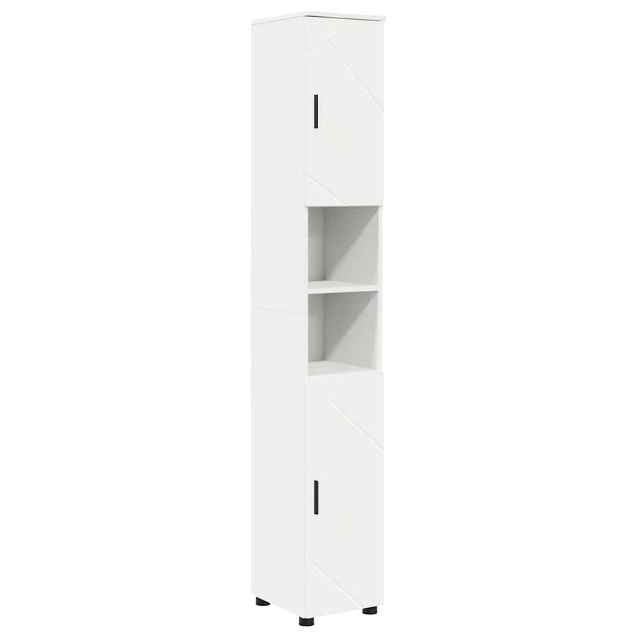 Badkamermeubelset met lade 4 pcs Wit Bewerkt hout & Metaal