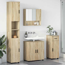 Badkamermeubelset 4 pcs Sonoma Eiken Bewerkt hout & Metaal