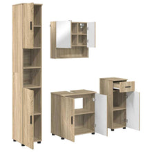 Badkamermeubelset 4 pcs Sonoma Eiken Bewerkt hout & Metaal