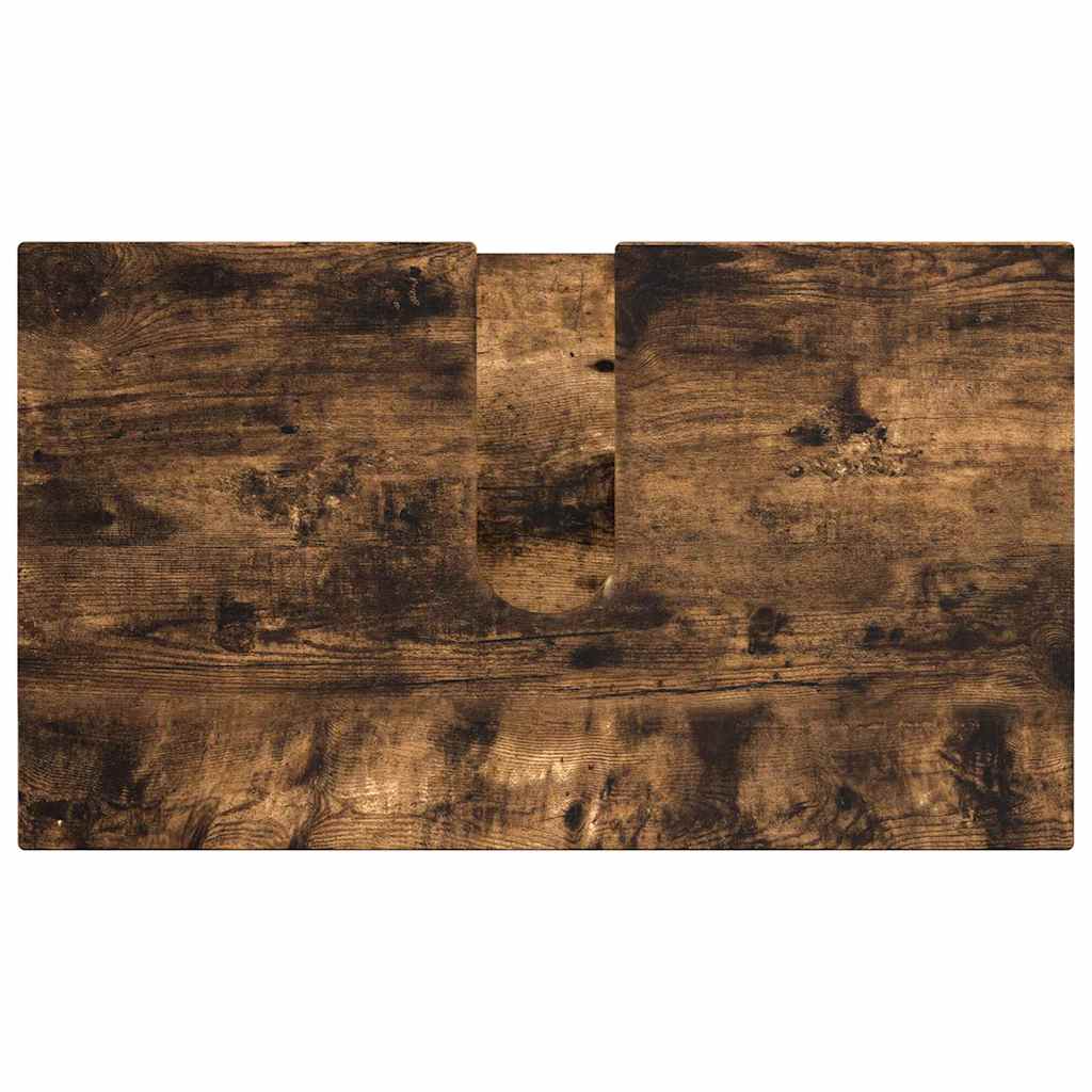 Badkamermeubelset 4 pcs Gerookt eiken Bewerkt hout & Metaal