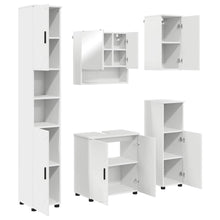 Badkamermeubelset met opslag 5 pcs Wit Bewerkt hout & Metaal