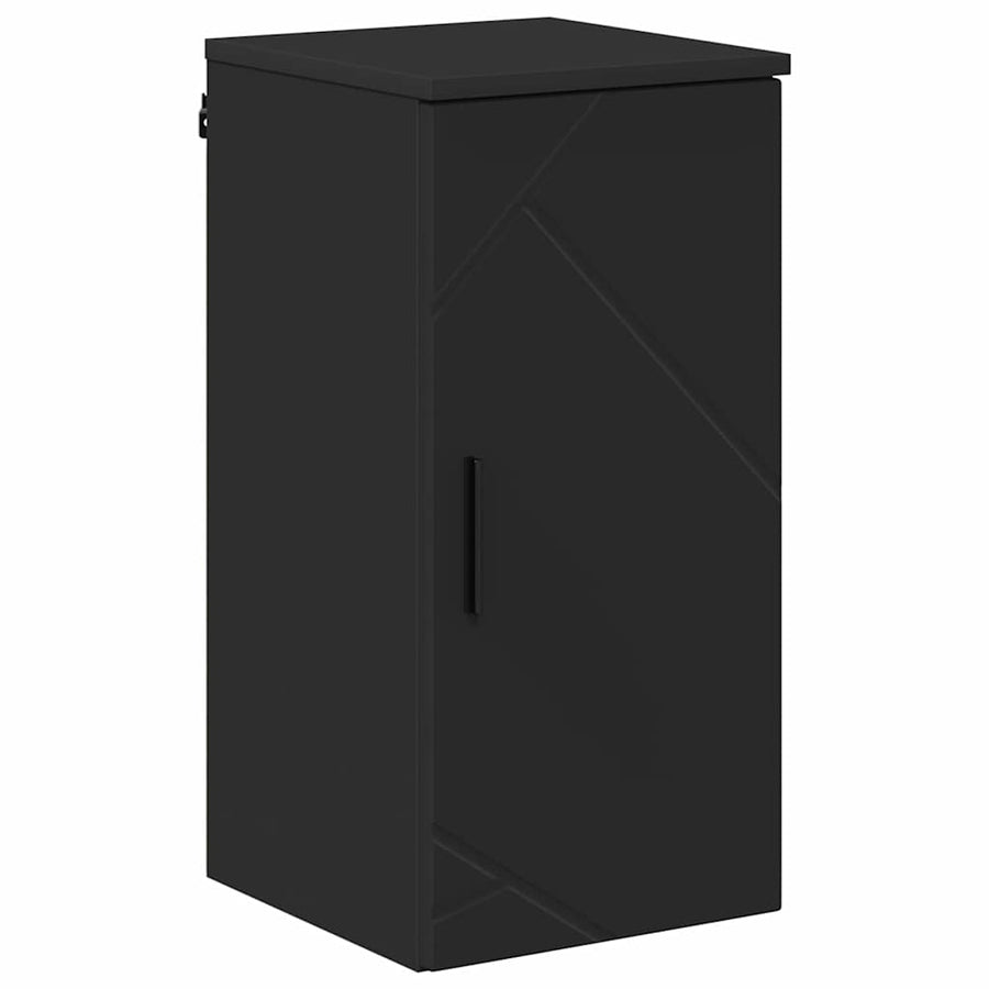 Badkamermeubelset met opslag 5 pcs Zwart Bewerkt hout & Metaal