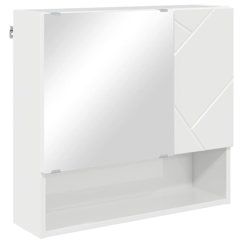 Badkamermeubelset 5 pcs Hoogglans wit Bewerkt hout & Metaal