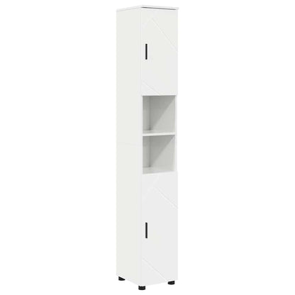 Badkamermeubelset 5 pcs Hoogglans wit Bewerkt hout & Metaal