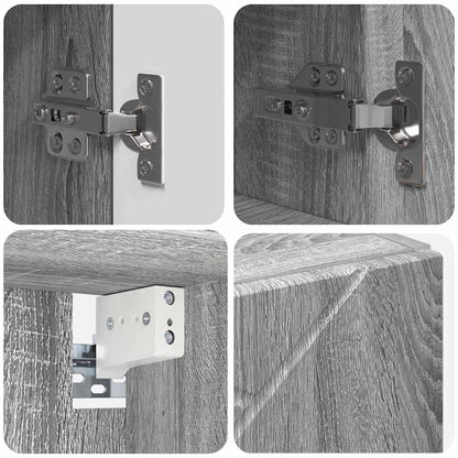 Badkamermeubelset 5 pcs Grijs Sonoma Bewerkt hout & Metaal