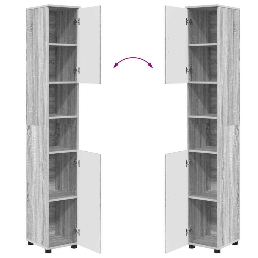 Badkamermeubelset 5 pcs Grijs Sonoma Bewerkt hout & Metaal