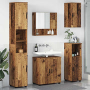 Badkamermeubelset 5 stuks bewerkt hout metaal
