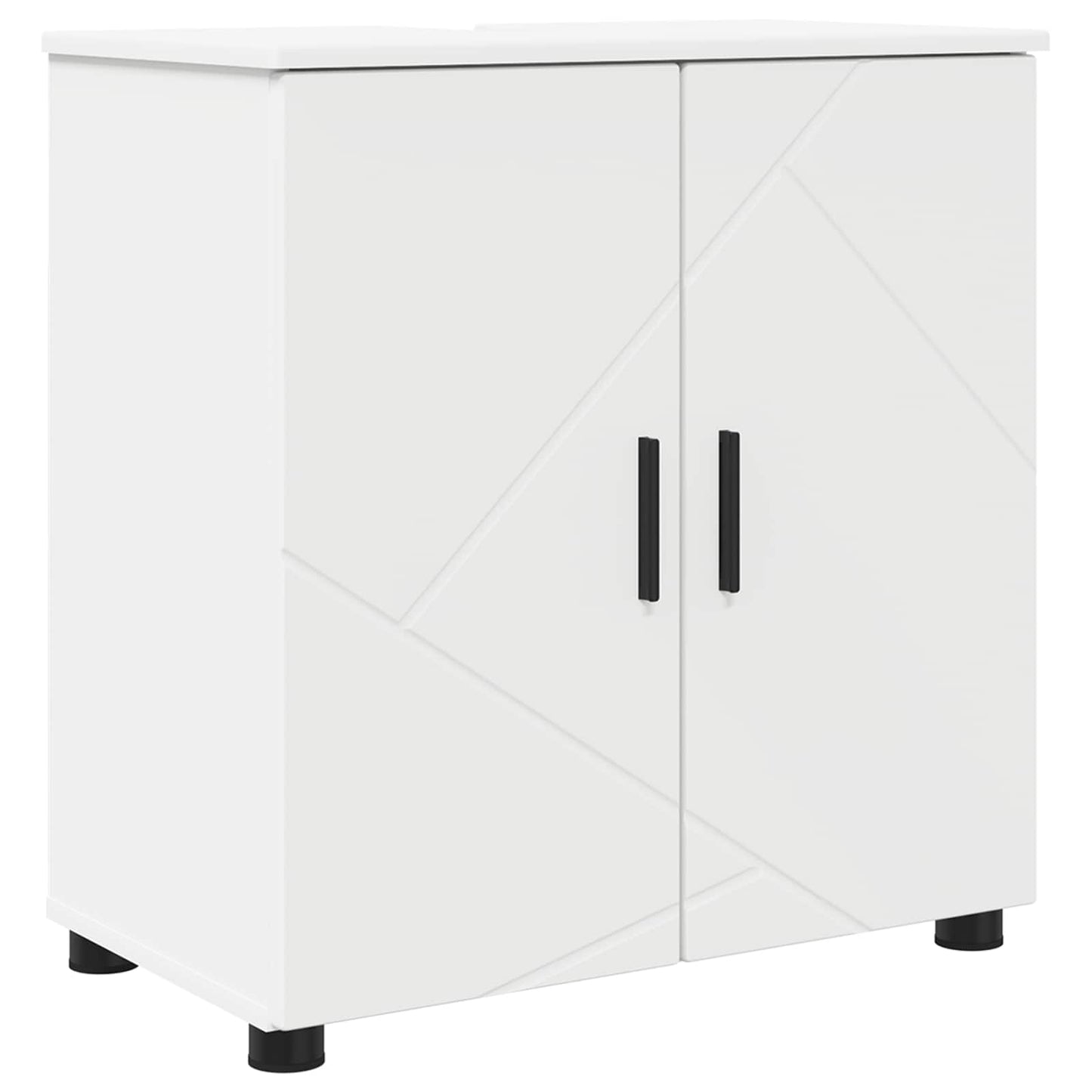Badkamermeubelset met lade 5 pcs Wit Bewerkt hout & Metaal