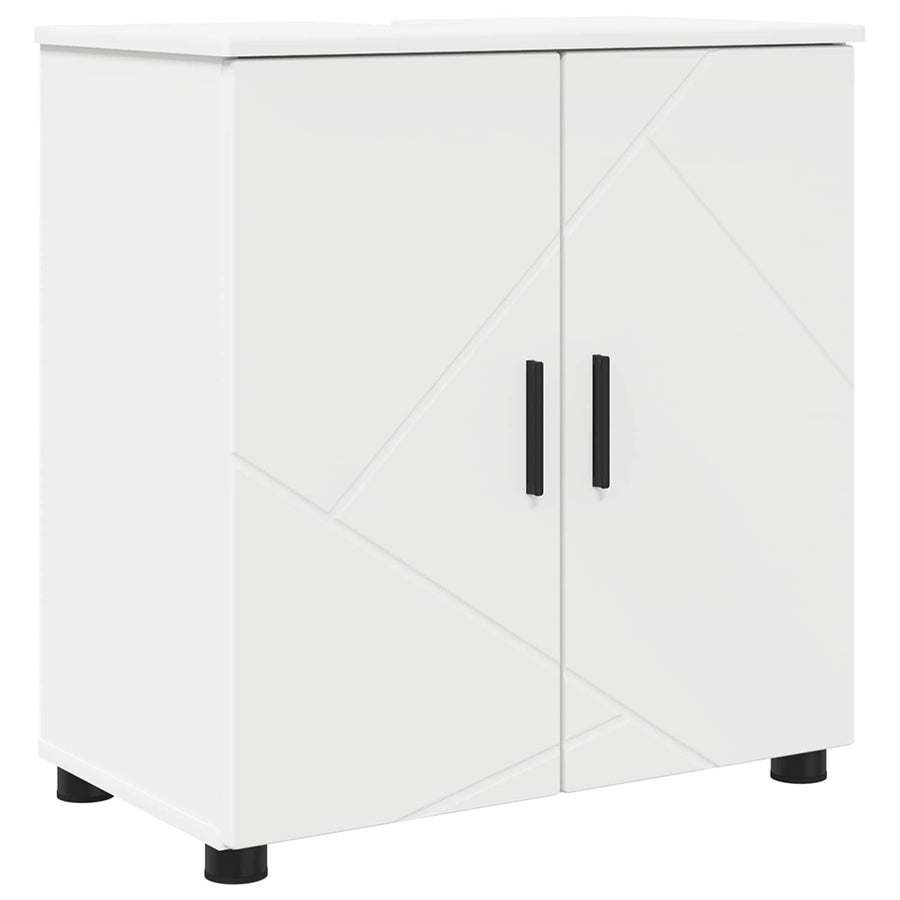 Badkamermeubelset met lade 5 pcs Wit Bewerkt hout & Metaal