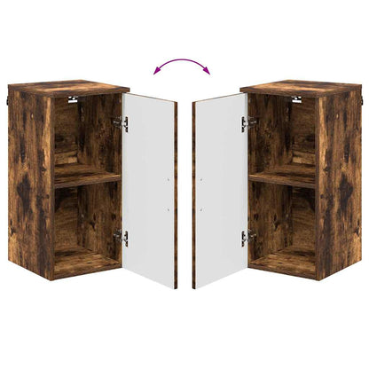 Badkamermeubelset 5 pcs Gerookt eiken Bewerkt hout & Metaal