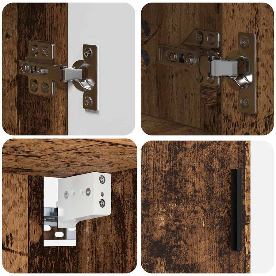 Badkamermeubelset met lade 5 pcs Oud Hout Bewerkt hout & Metaal