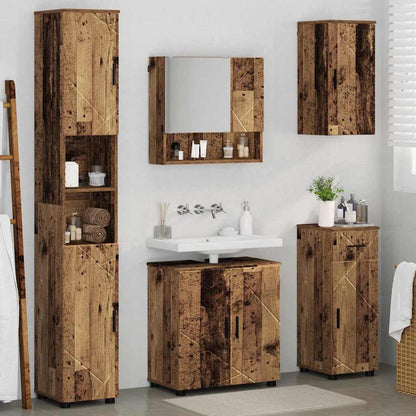 Badkamermeubelset met lade 5 pcs Oud Hout Bewerkt hout & Metaal