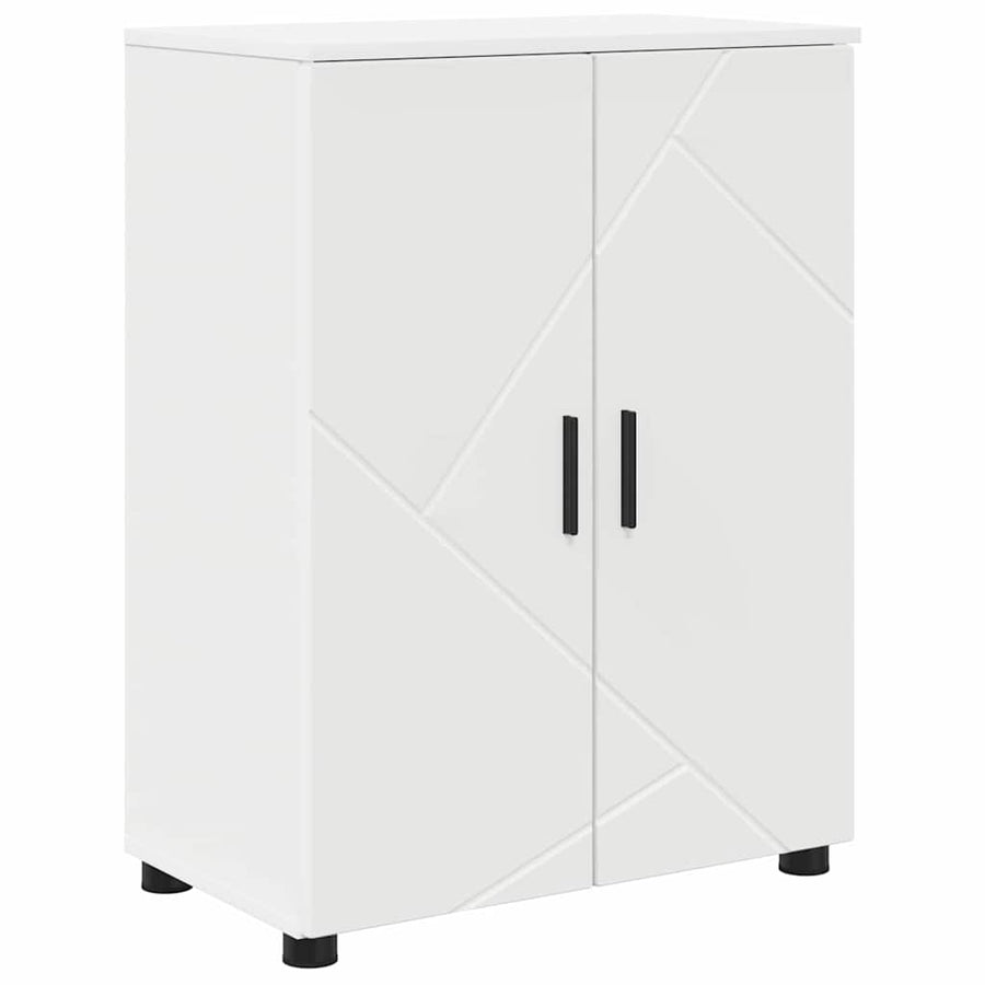 Badkamermeubelset met opslag 4 pcs Wit Bewerkt hout & Metaal