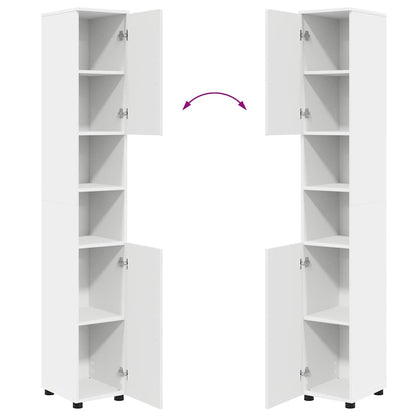 Badkamermeubelset met opslag 4 pcs Wit Bewerkt hout & Metaal