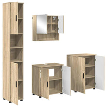Badkamermeubelset 4 pcs Sonoma Eiken Bewerkt hout & Metaal
