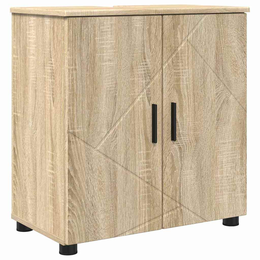 Badkamermeubelset 4 pcs Sonoma Eiken Bewerkt hout & Metaal