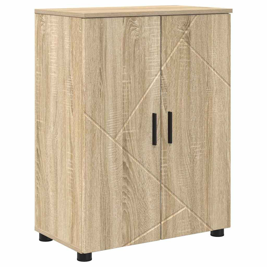 Badkamermeubelset 4 pcs Sonoma Eiken Bewerkt hout & Metaal